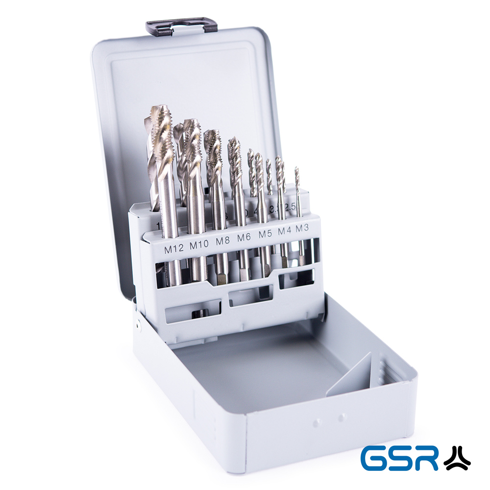 Maschinengewindebohrer-Set 14-tlg., M3–M12, Form C, HSS-G
